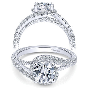 Taryn 14k White Gold Round Bypass Engagement Ring TE10128W44JJ