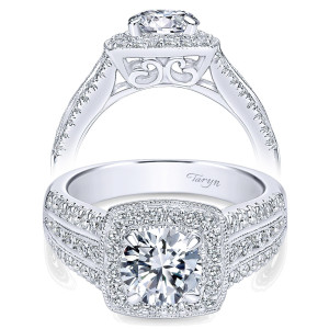Taryn 14k White Gold Round Halo Engagement Ring TE10180W44JJ