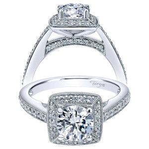 Taryn 14k White Gold Round Halo Engagement Ring TE10190W44JJ
