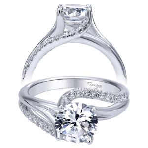 Taryn 14k White Gold Round Bypass Engagement Ring TE10196W44JJ