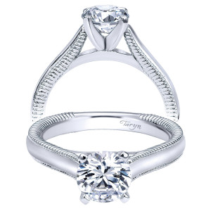 Taryn 14k White Gold Round Solitaire Engagement Ring TE10206W4JJJ