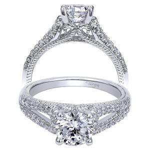 Taryn 14k White Gold Round Split Shank Engagement Ring TE10285W44JJ
