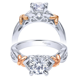 Taryn 14k White Gold Round Split Shank Engagement Ring TE10456T44JJ