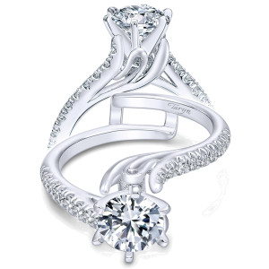 Taryn 14k White Gold Round Bypass Engagement Ring TE10483W44JJ
