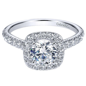 Gabriel 14 Karat Round Halo Engagement Ring ER10698W44JJ