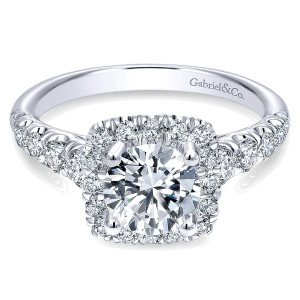 Gabriel - Beckett 14 Karat Round Halo Engagement Ring ER10909W44JJ