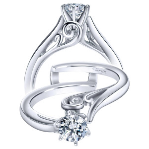 Taryn 14k White Gold Round Bypass Engagement Ring TE10949W4JJJ