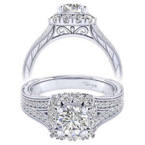 Taryn 14k White Gold Round Halo Engagement Ring TE11724R4W44JJ