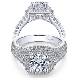 Taryn 14k White Gold Round Double Halo Engagement Ring TE11760R4W44JJ