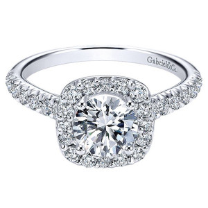 Gabriel 14 Karat Round Halo Engagement Ring ER12781W44JJ