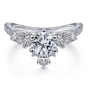Gabriel 14 Karat Round Diamond Engagement Ring ER14782R3W44JJ