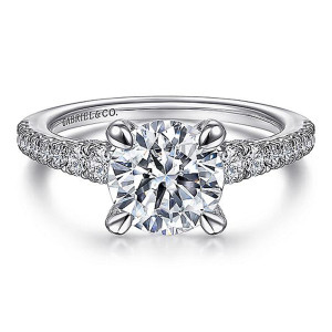 Gabriel 14 Karat Round Diamond Engagement Ring ER15249R6W44JJ