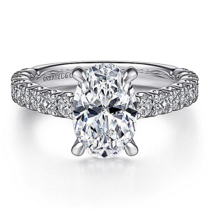 Gabriel 14 Karat Oval Diamond Engagement Ring ER15270O8W44JJ