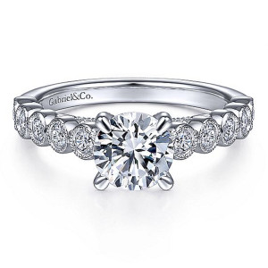 Gabriel 14 Karat Round Diamond Engagement Ring ER15272R4W44JJ