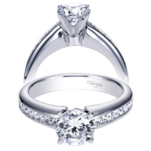 Taryn 14k White Gold Round Straight Engagement Ring TE3987W44JJ