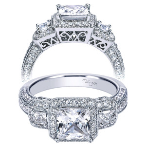 Taryn 14k White Gold Princess Cut Halo Engagement Ring TE4131W44JJ