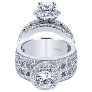 Taryn 14k White Gold Round Halo Engagement Ring TE4172W44JJ