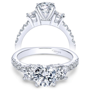 Taryn 14k White Gold Round 3 Stone Engagement Ring TE4248W44JJ