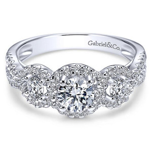 Gabriel 14 Karat Contemporary Engagement Ring ER5340W44JJ