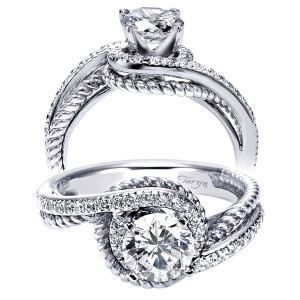 Taryn 14k White Gold Round Bypass Engagement Ring TE5360W44JJ