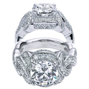 Taryn 14k White Gold Round Halo Engagement Ring TE5470W44JJ