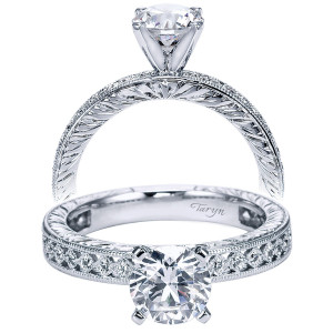 Taryn 14k White Gold Round Straight Engagement Ring TE5658W44JJ