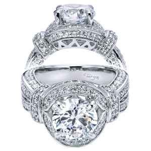 Taryn 14k White Gold Round Halo Engagement Ring TE5765W44JJ