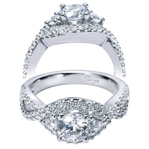 Taryn 14k White Gold Round Halo Engagement Ring TE5887W44JJ