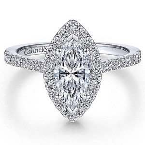 Gabriel 14 Karat Marquise Halo Engagement Ring ER6419M4W44JJ