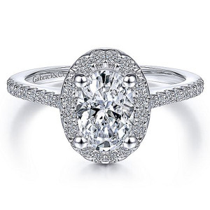 Gabriel 14 Karat Oval Halo Engagement Ring ER6419O4W44JJ