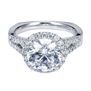 Gabriel - Drew 14 Karat Round Halo Engagement Ring ER6565W44JJ