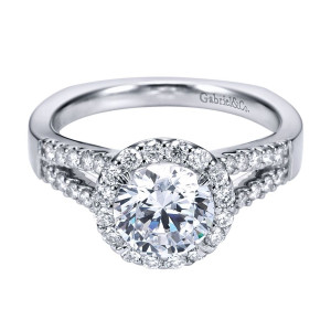Gabriel 14 Karat Round Halo Engagement Ring ER6570W44JJ