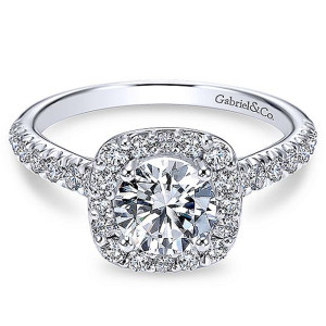 Gabriel 14 Karat Round Halo Engagement Ring ER6872W44JJ