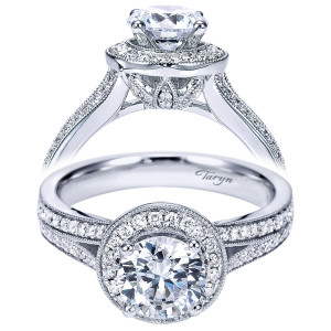 Taryn 14k White Gold Round Halo Engagement Ring TE6983W44JJ