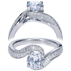 Taryn 14k White Gold Round Bypass Engagement Ring TE7251W44JJ