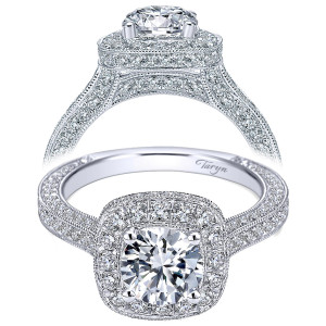 Taryn 14k White Gold Round Halo Engagement Ring TE7256W44JJ