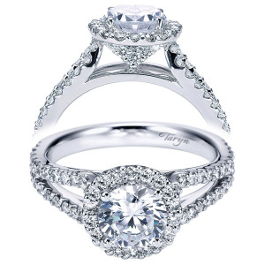 Taryn 14k White Gold Round Halo Engagement Ring TE7257W44JJ