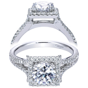 Taryn 14k White Gold Round Halo Engagement Ring TE7273W44JJ