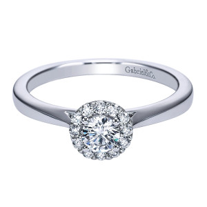 Gabriel - Lana 14 Karat Round Halo Engagement Ring ER7496W44JJ