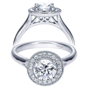 Taryn 14k White Gold Round Halo Engagement Ring TE7812W44JJ