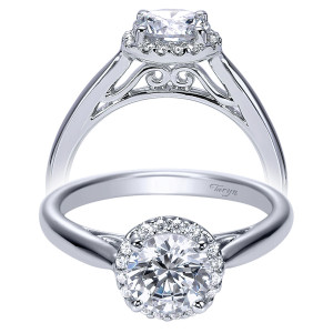 Taryn 14k White Gold Round Halo Engagement Ring TE7824W44JJ