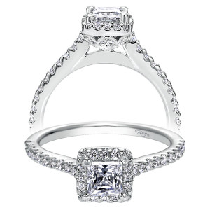 Taryn 14k White Gold Princess Cut Halo Engagement Ring TE7841W44JJ