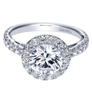 Gabriel - Rachel 14 Karat Round Halo Engagement Ring ER8271W44JJ