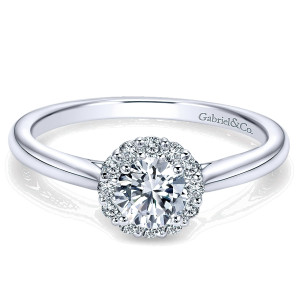 Gabriel - Michaela 14 Karat Round Halo Engagement Ring ER8276W44JJ