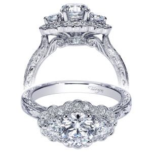Taryn 14k White Gold Round Halo Engagement Ring TE8599W44JJ