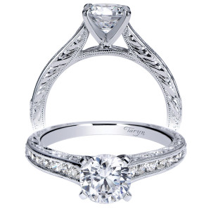 Taryn 14k White Gold Round Straight Engagement Ring TE8831W44JJ