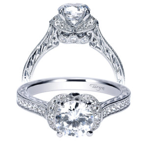 Taryn 14k White Gold Round Straight Engagement Ring TE8857W44JJ