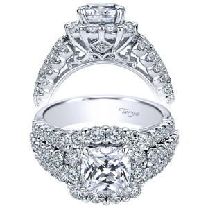 Taryn 14k White Gold Cushion Cut Halo Engagement Ring TE8906W44JJ