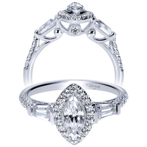 Taryn 14k White Gold Marquise Halo Engagement Ring TE9003W44JJ