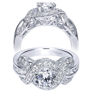 Taryn 14k White Gold Round Halo Engagement Ring TE9072W44JJ